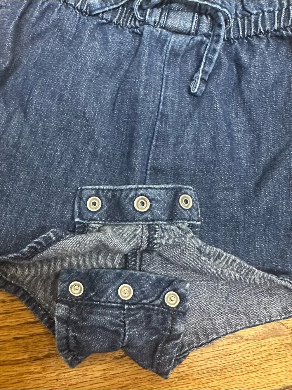 GAP Dark Blue Denim Button-Front Girls Romper